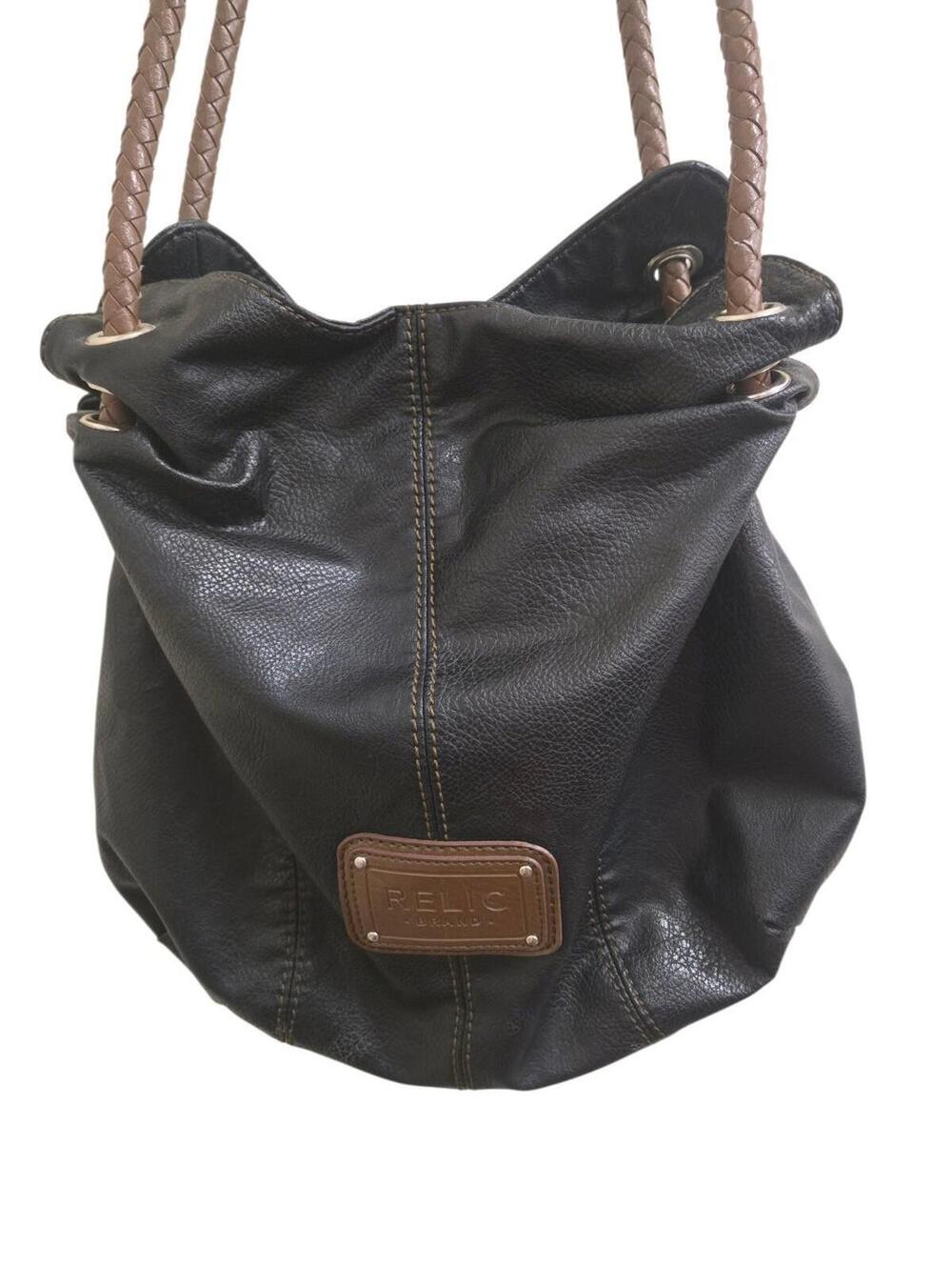 Vintage Y2K RELIC Vegan Leather Shoulder Bag Hobo Multi Section Handbag